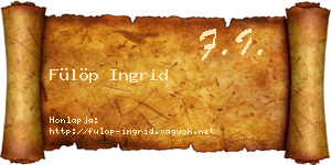 Fülöp Ingrid névjegykártya