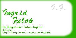 ingrid fulop business card